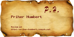 Priher Humbert névjegykártya